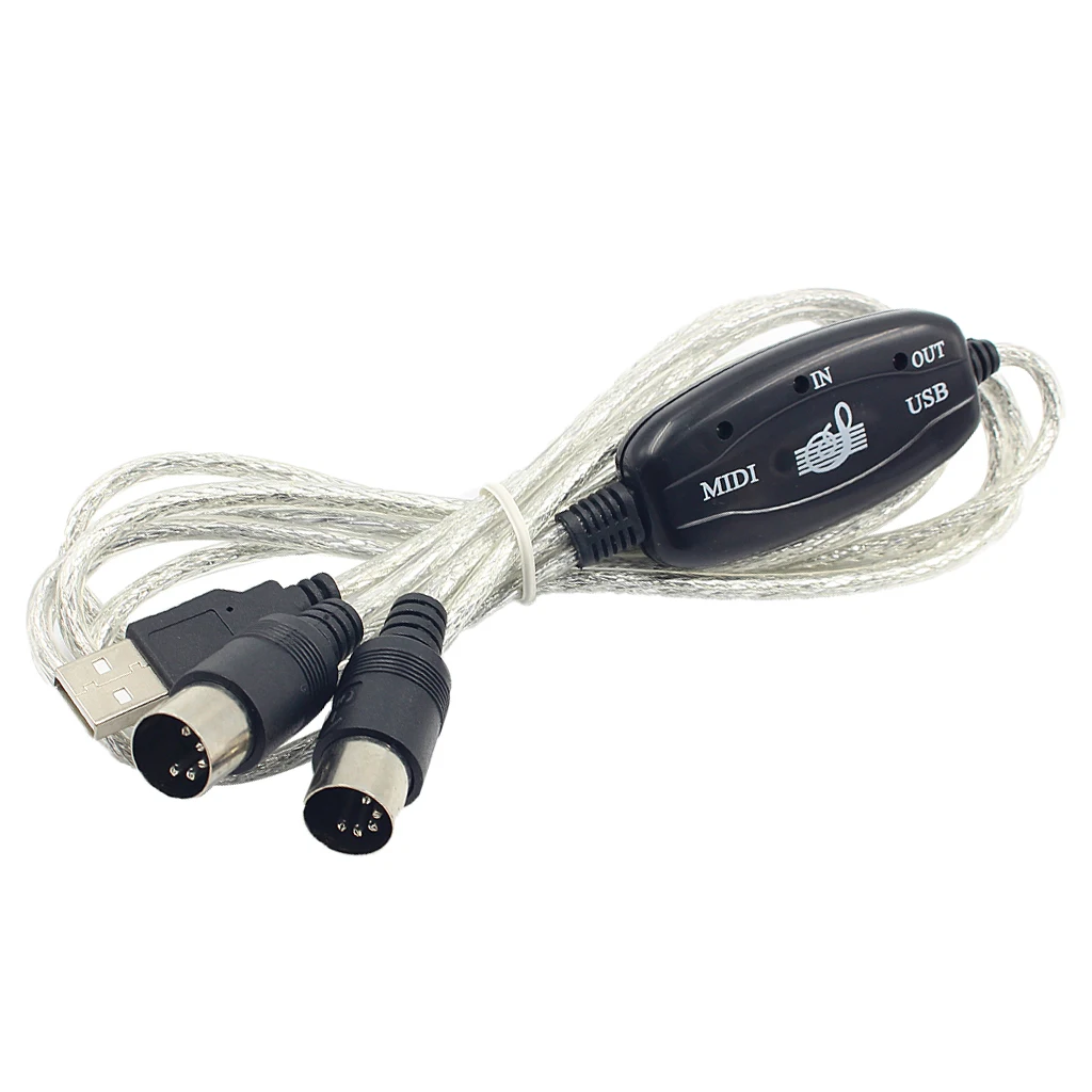 USB IN-OUT MIDI Interface Cable Wire To Music Keyboard Adaptor | Electric Instrument Parts & Accessories