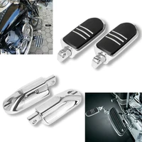 leftright side motorcycle highway engine guard foot pegs rubber footrest mount for harley touring street road glide