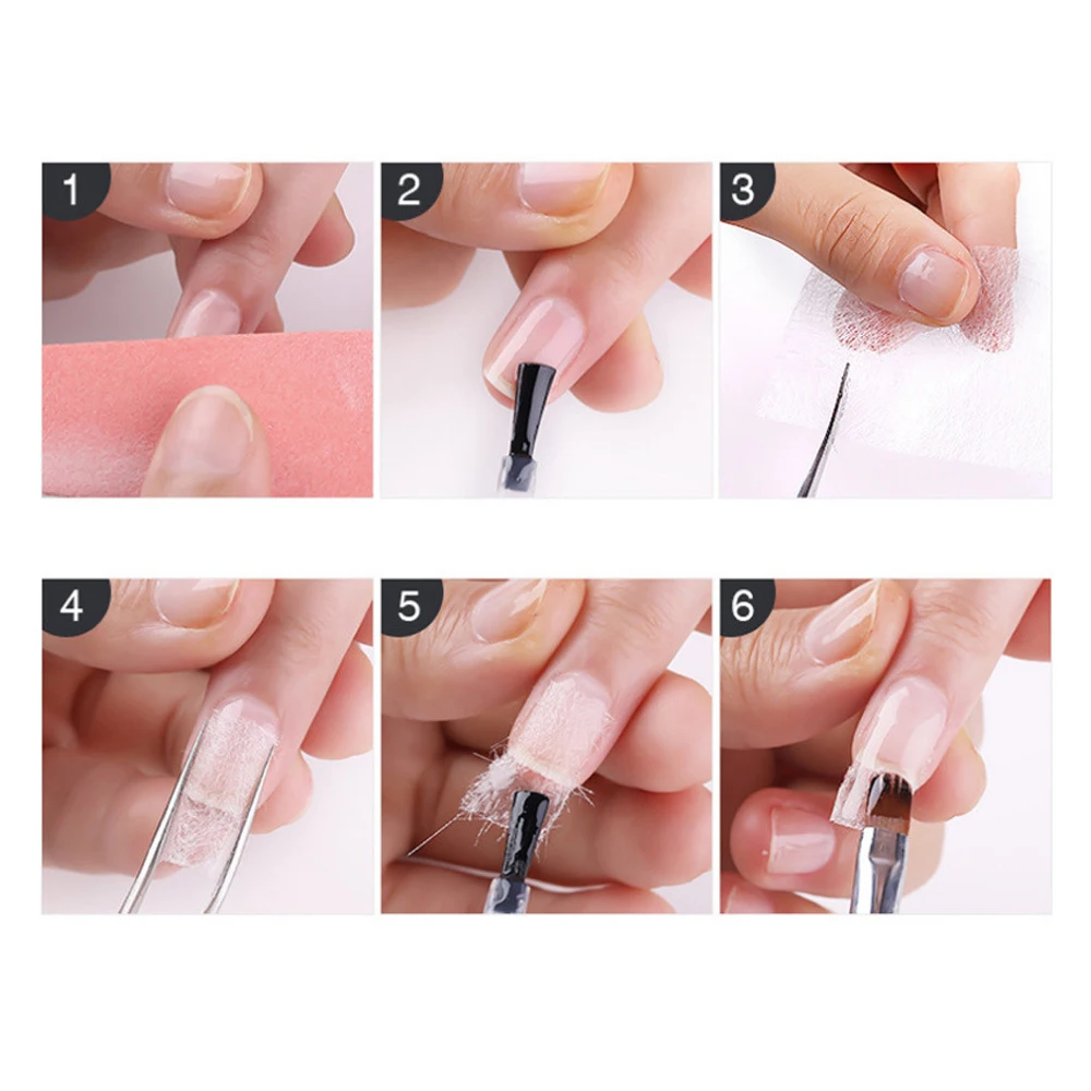 10 шт. шелковое стекловолокно для наращивания ногтей форма нетканый шелк УФ гель