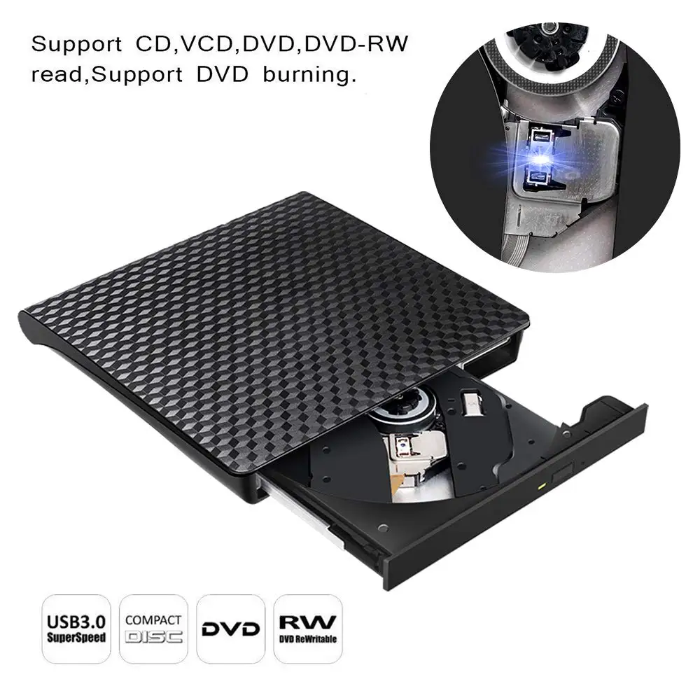 Внешний CD DVD привод Оптический DVD/Burner горелка Писатель плеер Тип C и USB 3 0 Поддержка