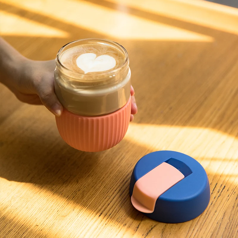 KKF радужная цветная чашка стеклянный термос простая портативная мини-кружка для