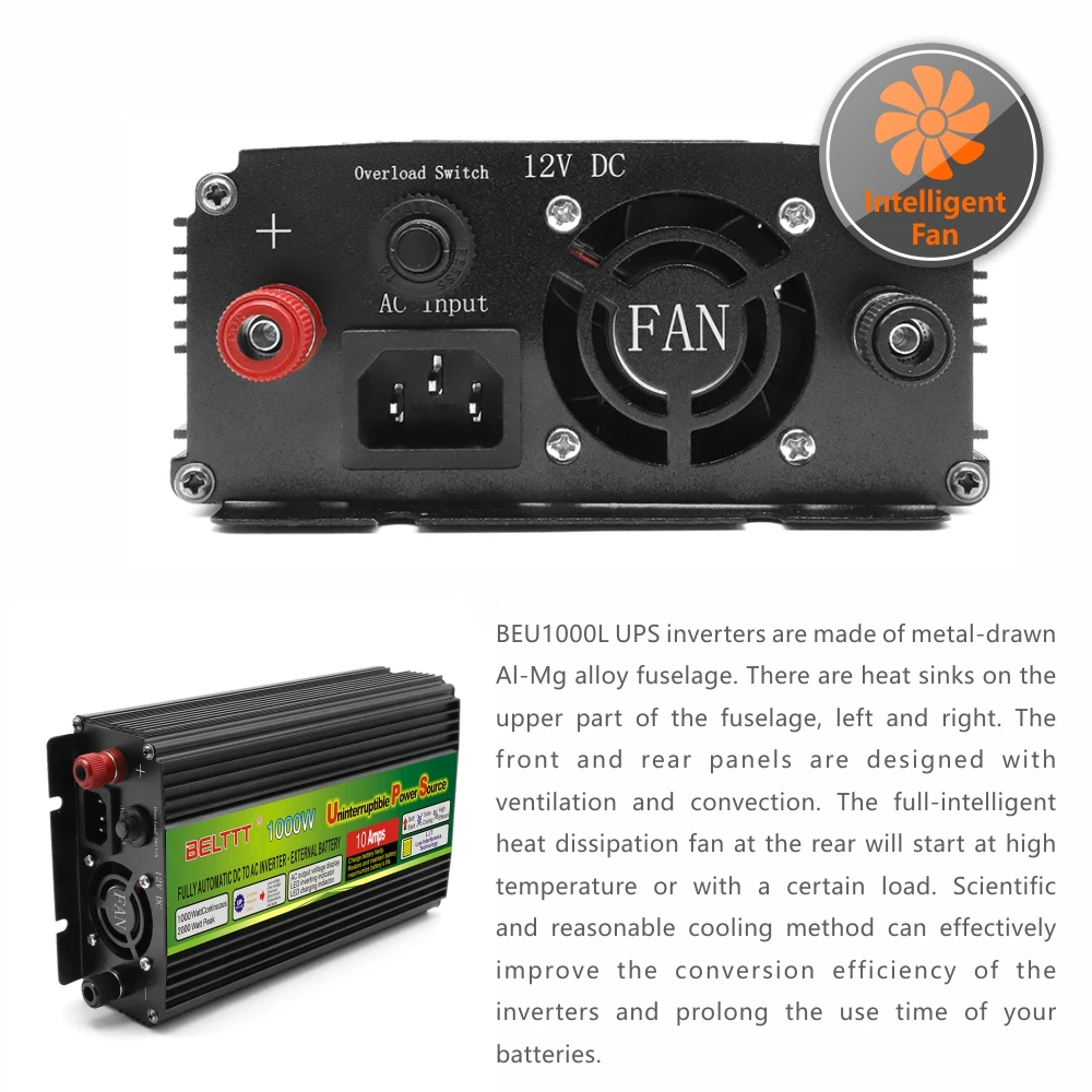 Преобразователь BELTTT на солнечной батарее 1000 Вт 12 В постоянного тока в 220