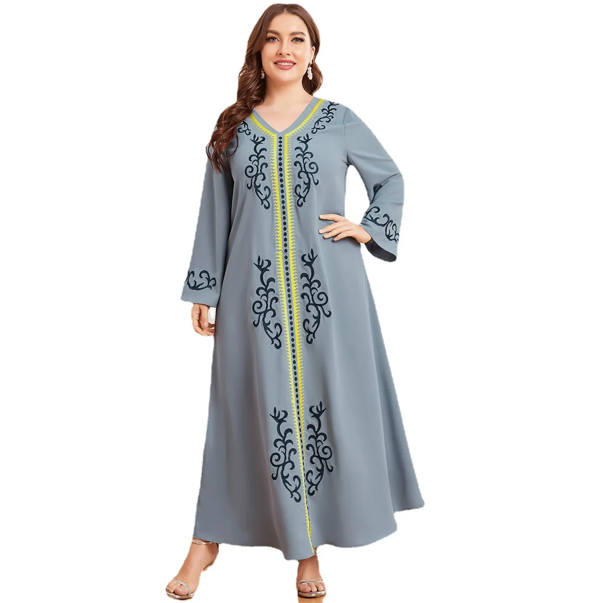 

2021 г., мусульманский Средний Восток, большой размер, женская мусульманская Этническая вышивка, темпераментная Универсальная Женская юбка с ...