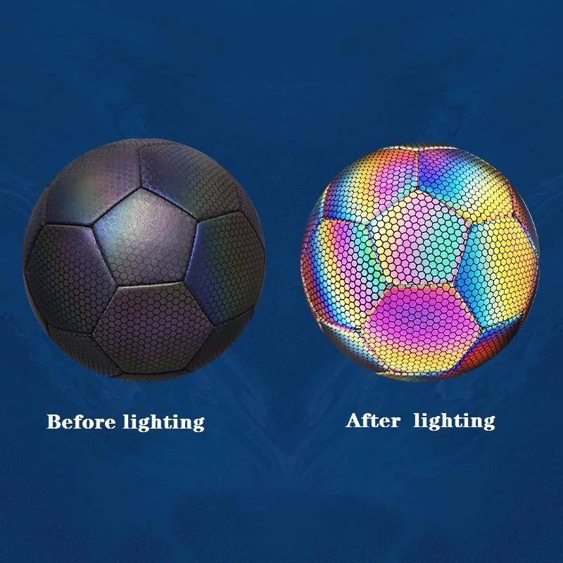 

Size 4 5 Reflective Soccer Ball Luminous Night Glow Football Adult Child Training Compet Football Student Noctilucent Gift