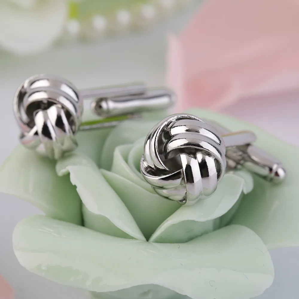 Прямая доставка запонки из нержавеющей стали винтажное поворотное плетение