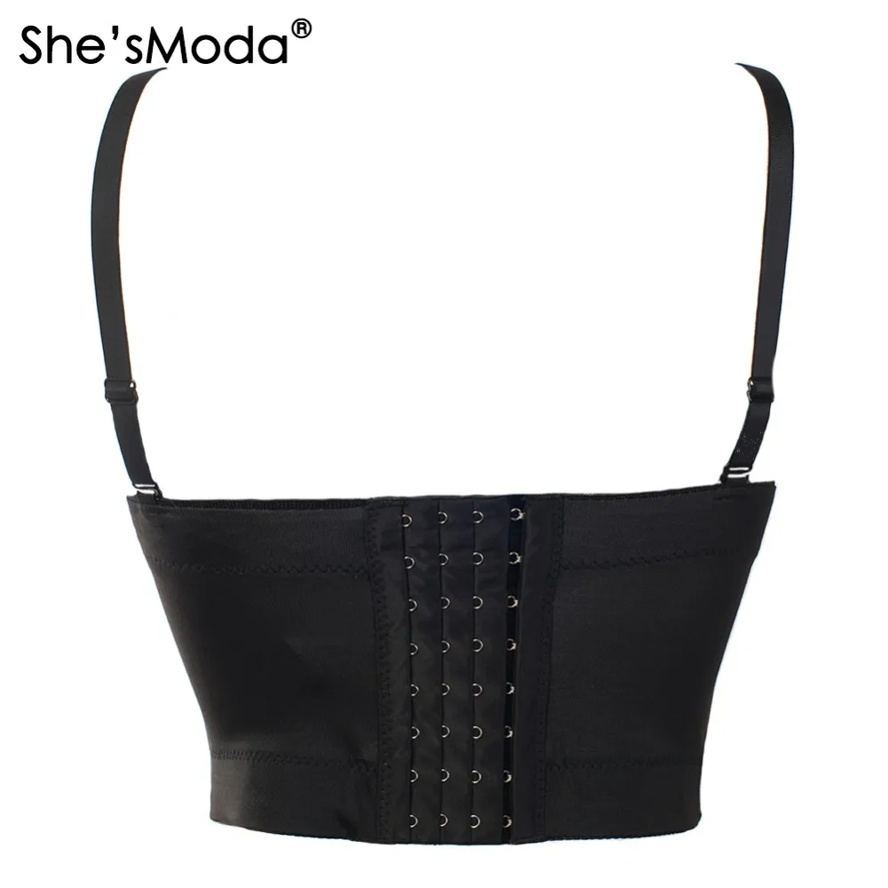 She'sModa искусственная кожа Bralet женский бюстье бюстгальтер ночной клуб вечерние обрезанный Топ жилет размера плюс