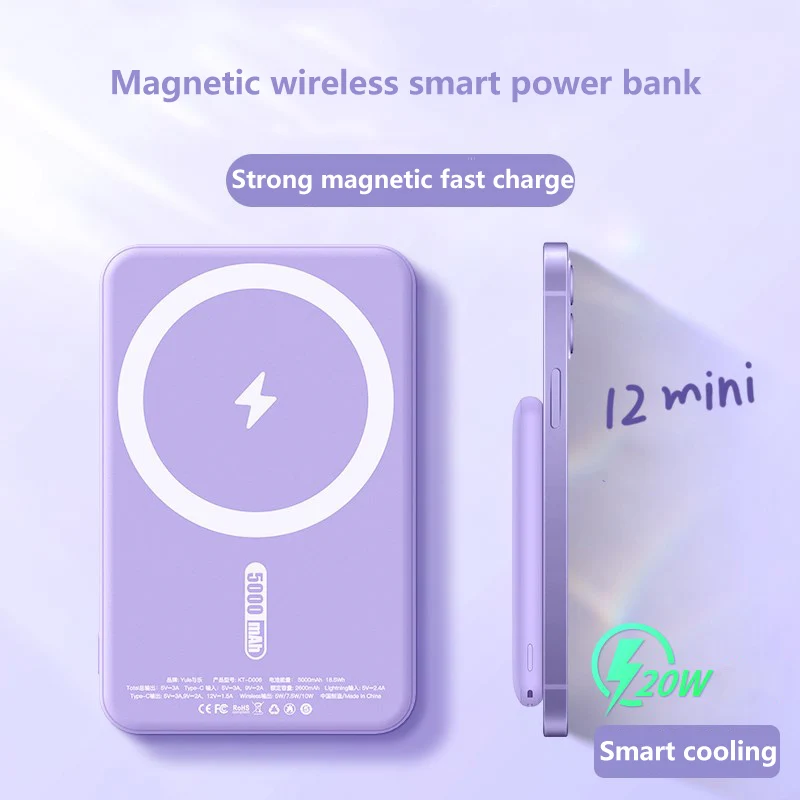 

5000mAh Magnetic Wireless Power Bank 15W Fast Charging Powerbank For iPhone 12 13 Pro Max Portable External Battery PoverBank