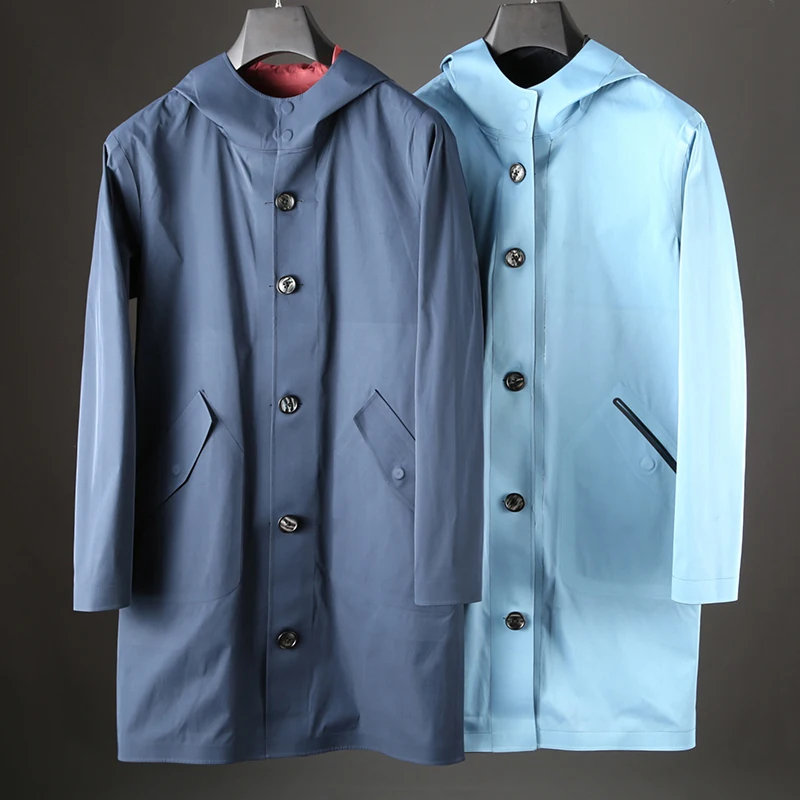 Новый деловой Повседневный тканевый водонепроницаемый удобный Тренч средней