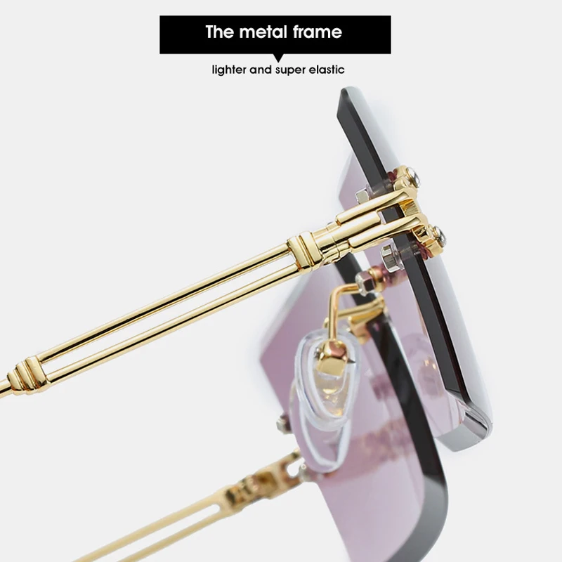 Солнцезащитные очки унисекс прямоугольные без оправы UV400 | Аксессуары для одежды