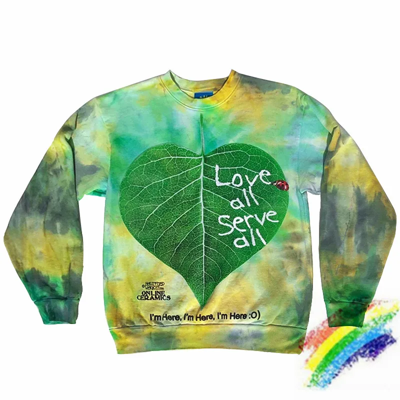 

Online Ceramics Love All Serve Tie Dye Sweatshirts Men Women Top Quality Digital Printing Crewneck Hoodie