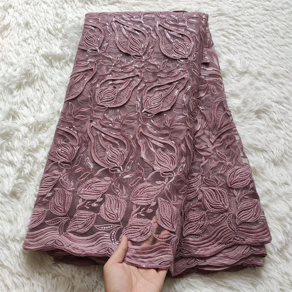 

African Lace Fabric 2021 High Quality French Tulle Lace Fabric Party Dress Nigerian Lace Fabric Stones 5 Yards JL062
