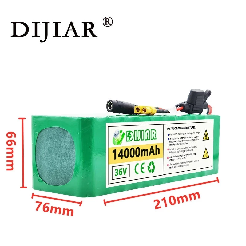 Аккумуляторная батарея DiJiar 36V1 4ah 10S4P для электромобиля аккумулятор 18650 мощность 500