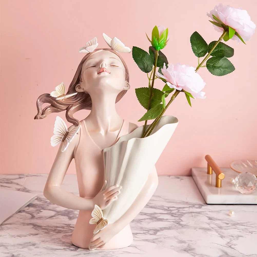 

Каучуковая скульптура с изображением девушки-бабочки, модель вазы, Современный домашний декор, Настольная Ваза для гостиной, спальни, подар...