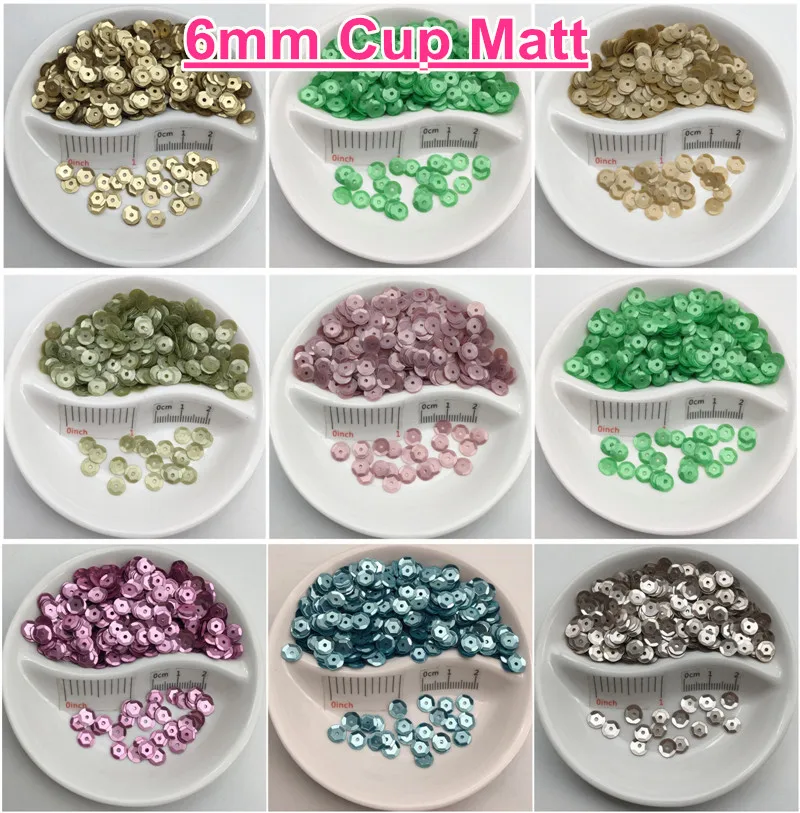 6mm Cup Round Dull Matt PVC Loose Sequin Paillette Sewing Craft For Wedding Decoration Garment Dress Shoe Caps DIY Wholesale | Дом и сад