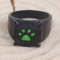 20pcslot cartoon black cat ring green paw print fashion lovely ladybug geometric cat noir rings for men women party jewelry