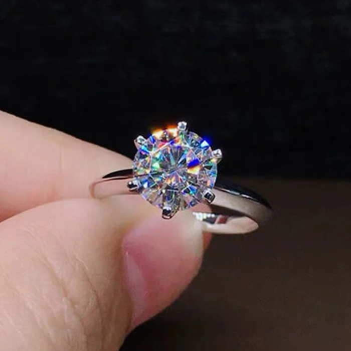 Женское кольцо из серебра 100% пробы с бриллиантами|Кольца| |