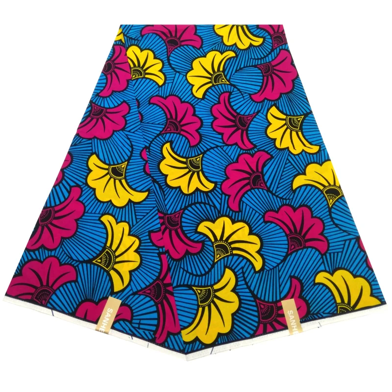 Африканская вощеная ткань принтом в желтом африканском вощеном принте ткани