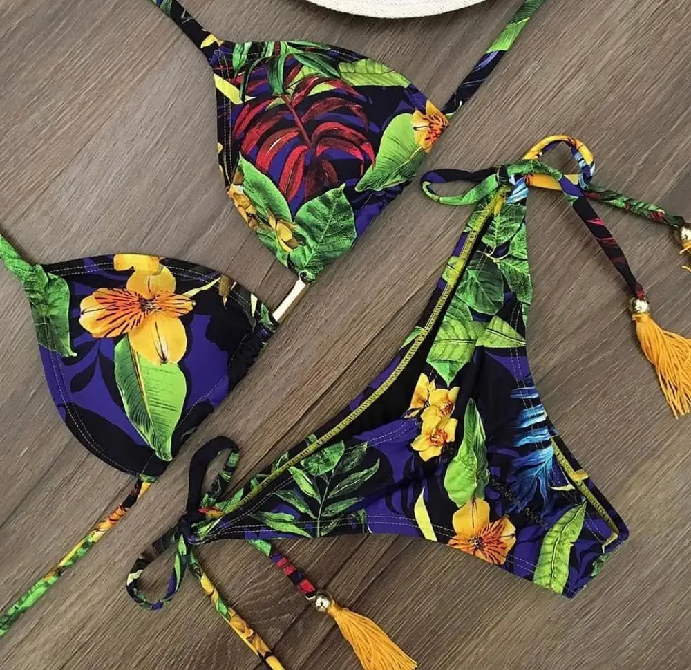 

Brazilian Sexy Tie-dye Print Bikinis New Back Cross Swimwear Women 2 Piece Set Summer Push Up Swimsuit Beachwear Thong Biquini