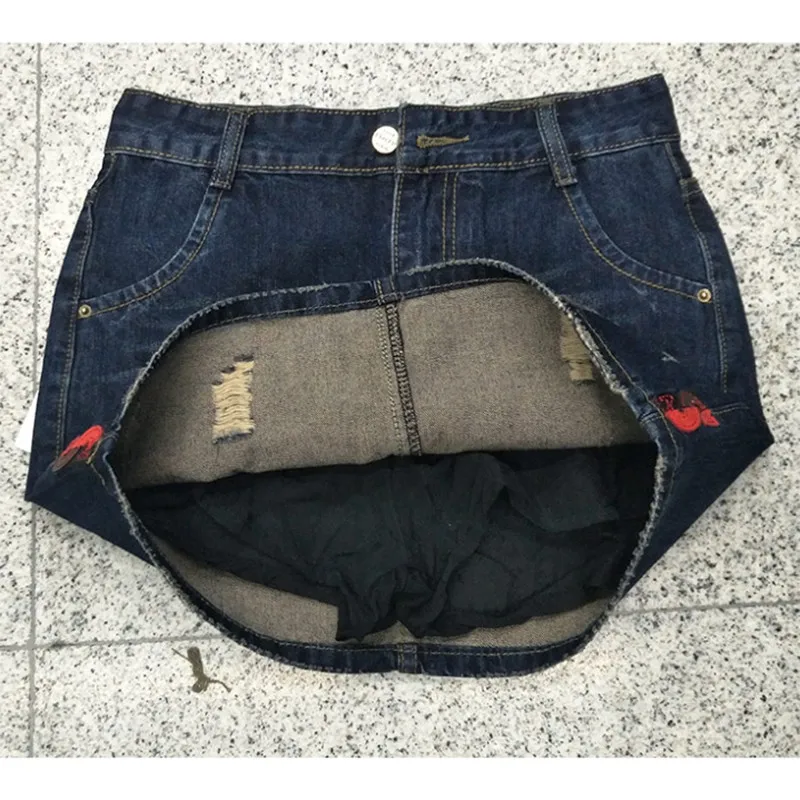 Новые женские юбки из джинсовой ткани размера плюс короткие Женская мини юбка с
