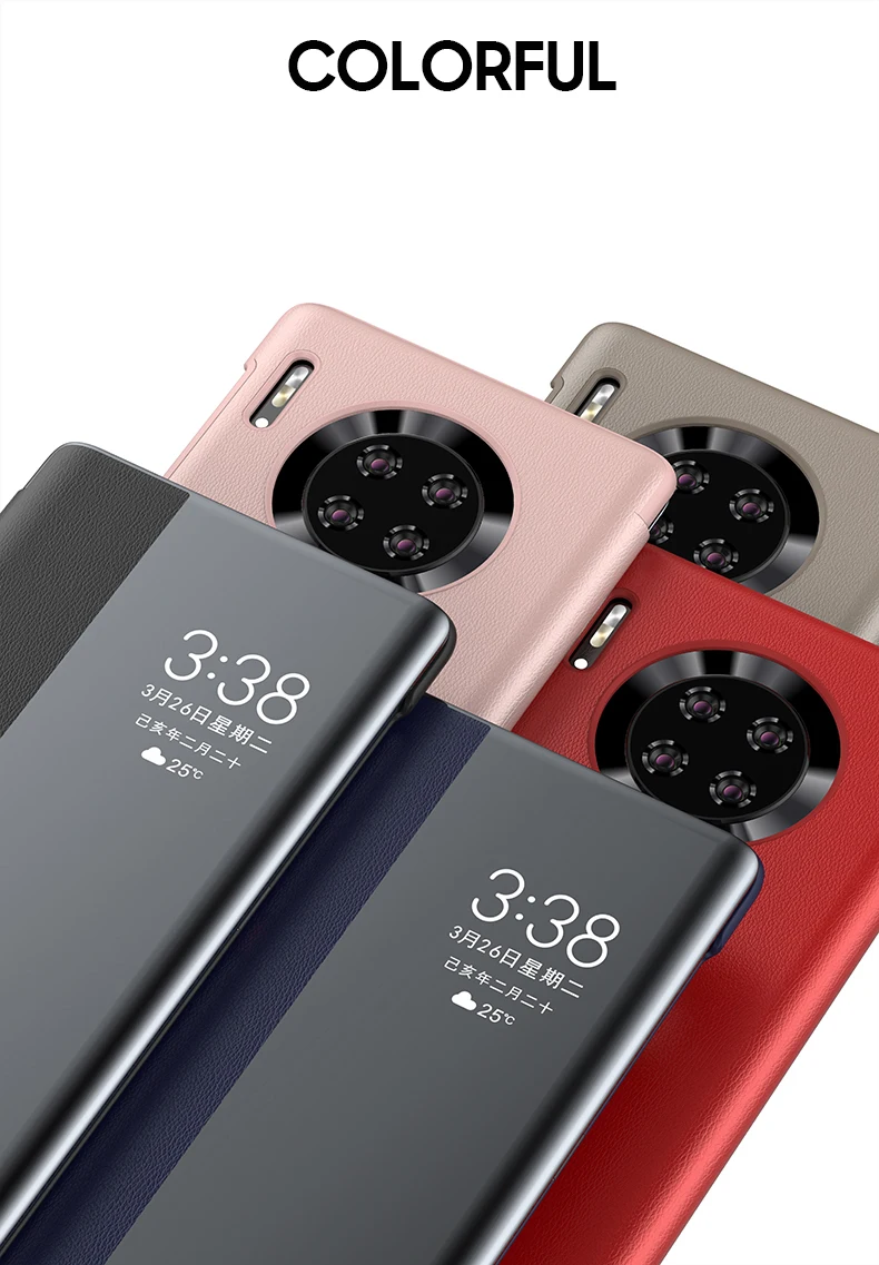 Кожаный чехол-книжка Cenmaso для huawei mate 30 Pro с окошком для сенсорного экрана для huawei mate 20X30 Pro, защитный чехол