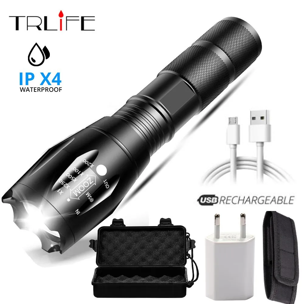 Светодиодный фонарик с зарядкой от USB X900 внешний аккумулятор на выходе