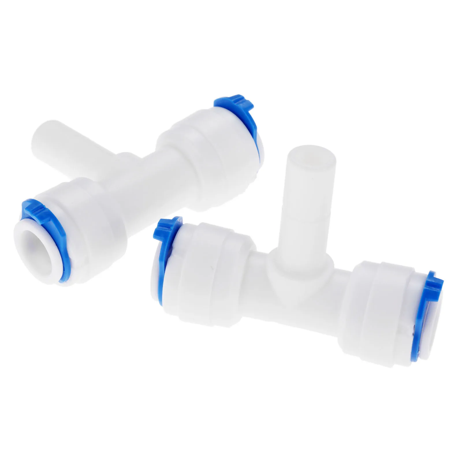 

2Pcs Reverse Osmosis RO Water System Coupling T Shape Tee 3/8"OD Hose To 3/8" Stem Plastic Aquarium Pipe Fitting Quick Connector