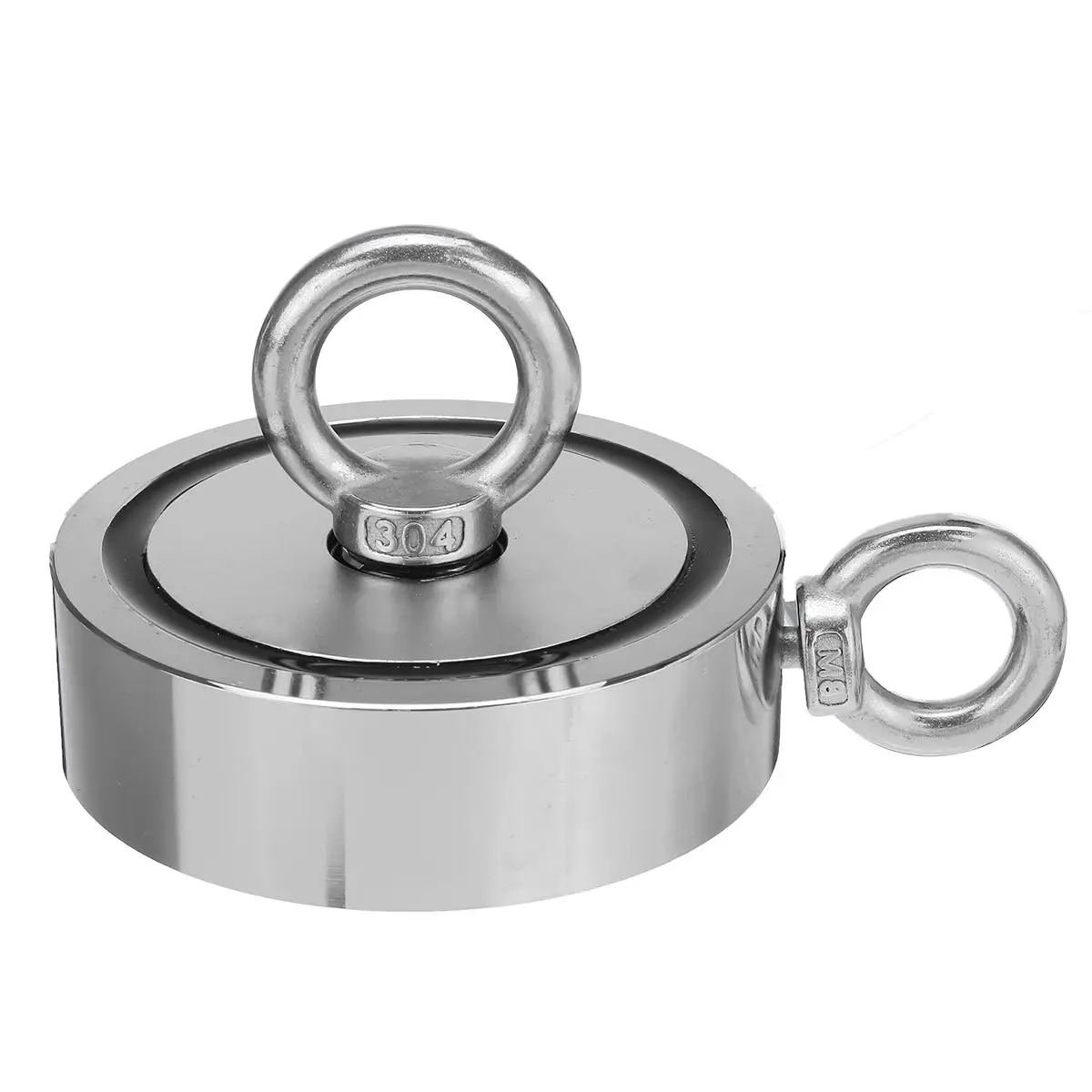 

Super Power D48mm/60mm/67mm/75mm Strong Neodymium Magnet Double Side Search Magnet Hook Salvage Fishing Magnet With Rope