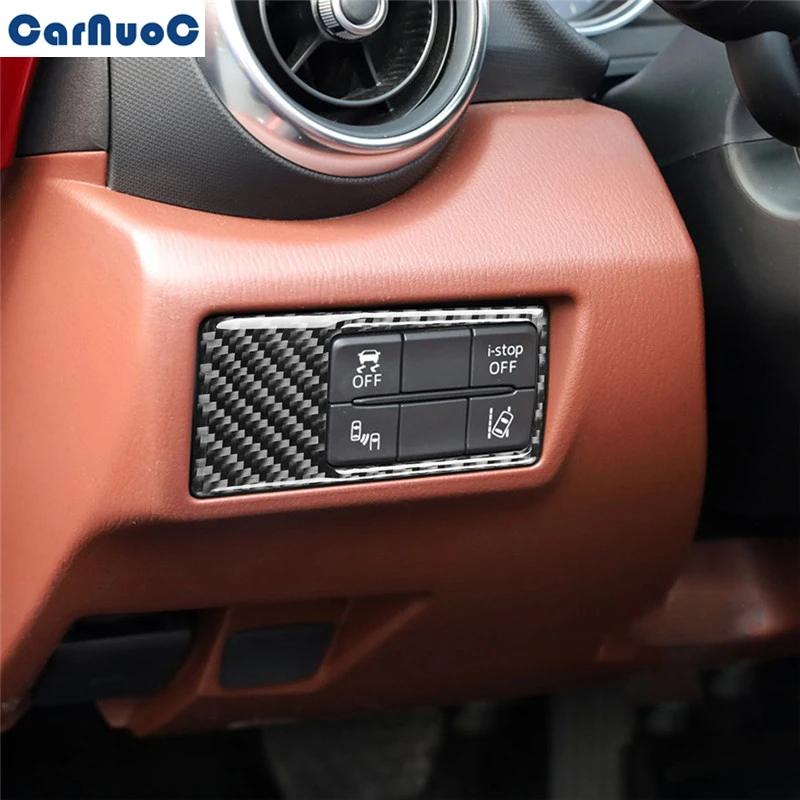 

1 шт для Mazda MX-5 Miata 2016-2020 автомобильный светильник переключатель Панель отделкой из углеродного волокна Стикеры Средства для укладки волос