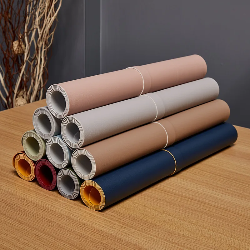 

Waterproof PU Leather Home Rectangular Tablecloth, Single Side Plus Velvet, Double Sided Available; Non-slip Sheepskin Desk Mat