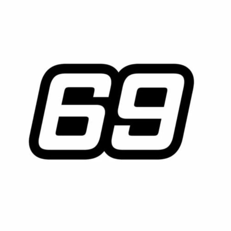 Номер 69 автомобильная наклейка Виниловая s водонепроницаемая черная серебристая