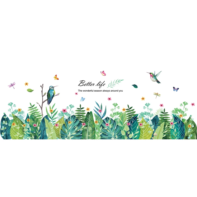 

Creative Flower Wall Sticker DIY Plant Leaves Wall Decals for Living Room Kids Bedroom Nursery Home Decoration