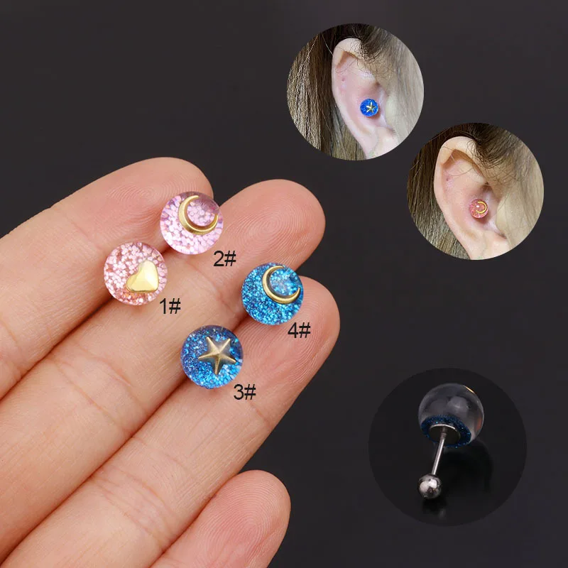 

1Pc Zircon Stone Ear Piercing Tragus Ring 0.8*6mm 20G Earrings Ear Piercing Cartiliage Ear Piercing Jewelry
