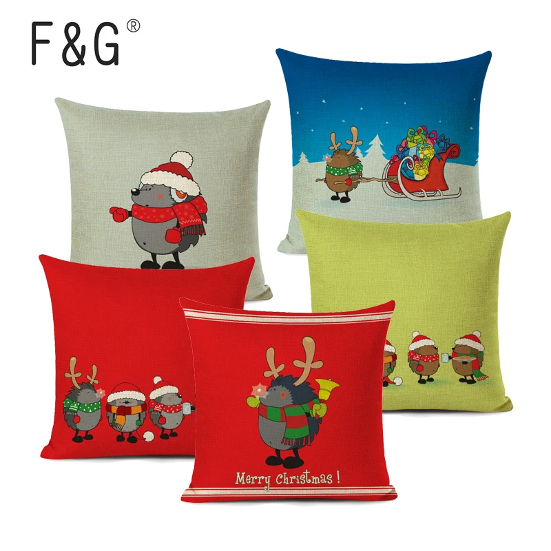 Рождество Рождественский Чехол на подушку Декоративная Подушка Красного