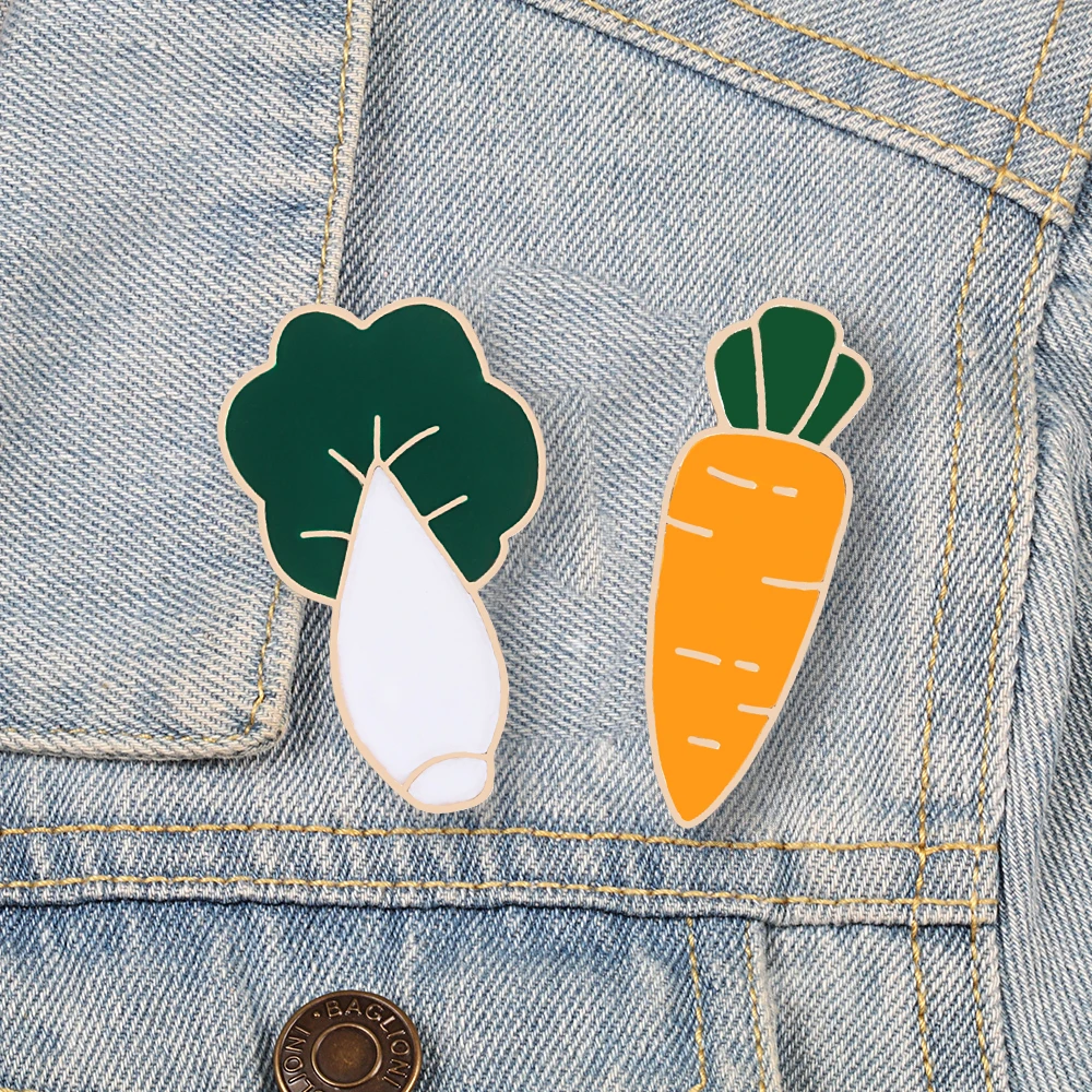 Оригинальные детские джинсы с эмалью в виде моркови|Броши| |