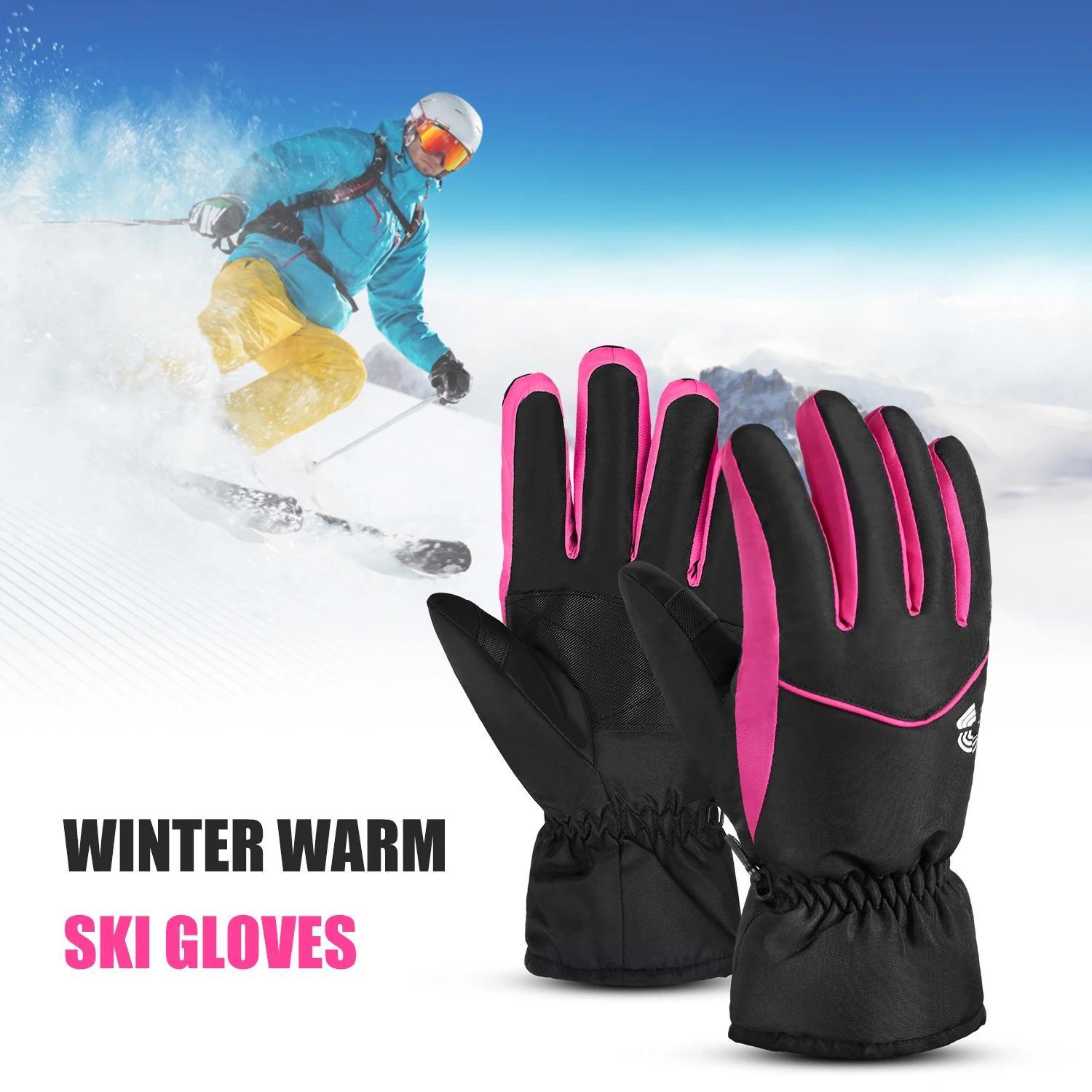 Уличные зимние теплые мужские и женские лыжные перчатки водонепроницаемые