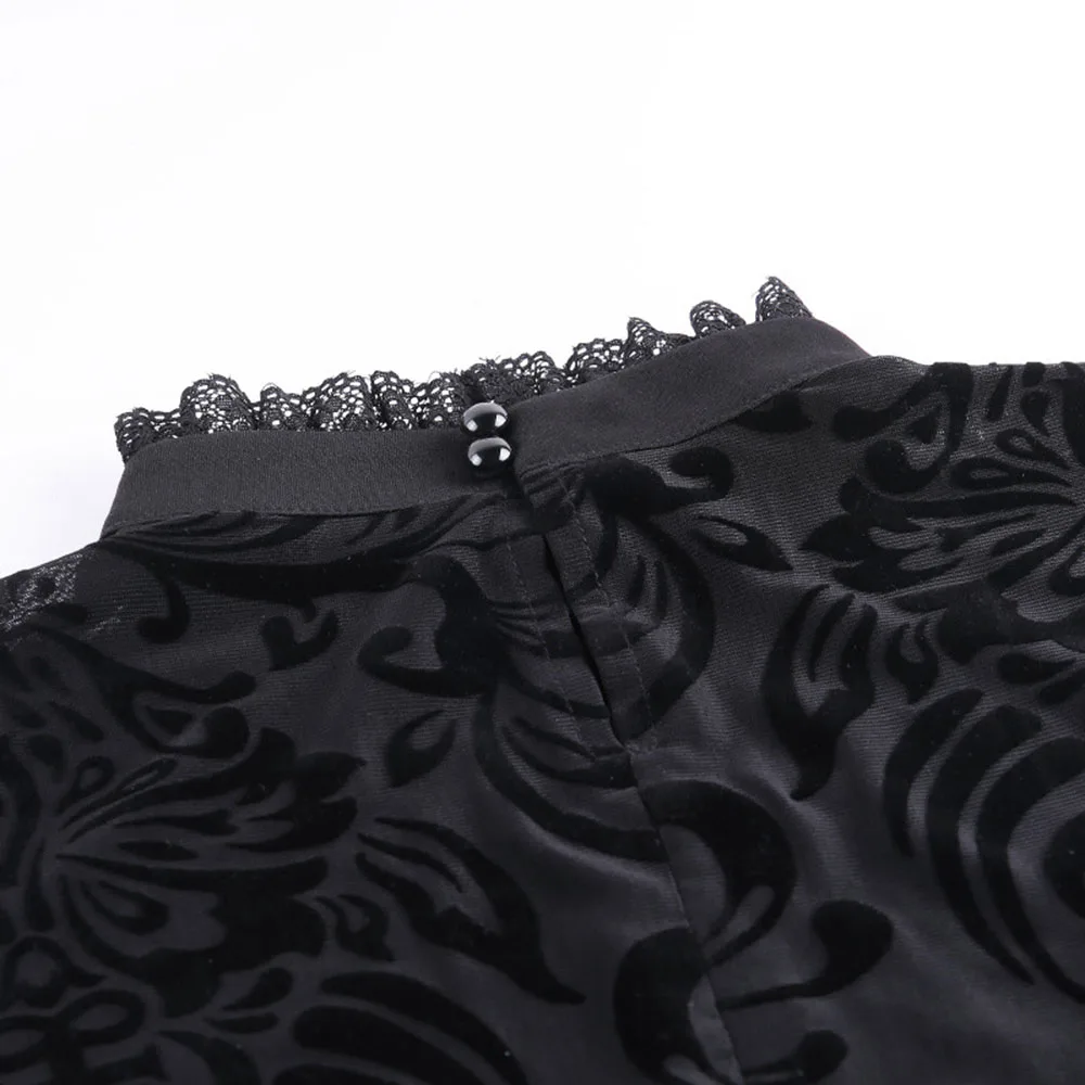 Готическая Кружевная футболка для женщин с принтом сексуальный прозрачный