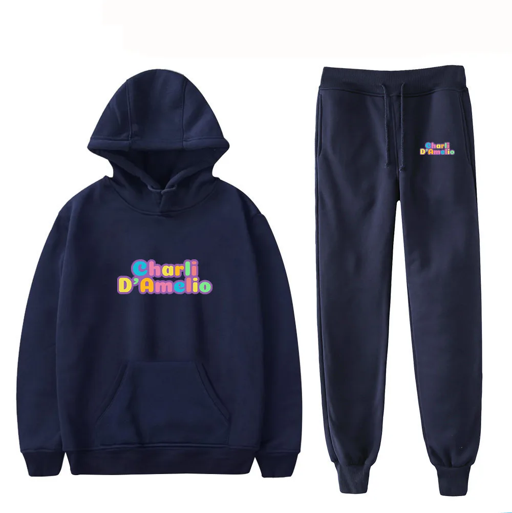 

Men's/women's Casual Sports Suits Charli Damelio Merch Kpop Sweatshirt Sweatpants Suit Shirt Pants Sets Unisex Clothes Pullover