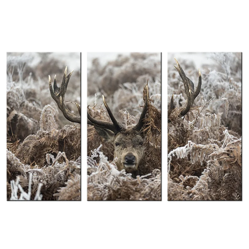 Жикле холст HD Печать олень под сорняками Обложка с Римом настенное Искусство