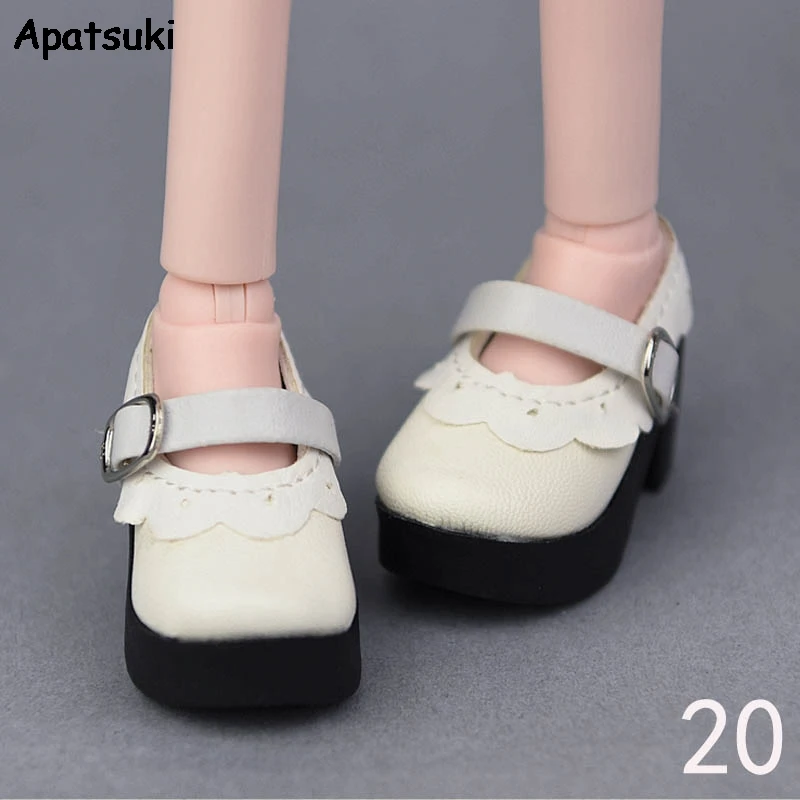 Белая искусственная кожа модная обувь для 1/4 BJD кукла 40-50 см Синьи на высоком