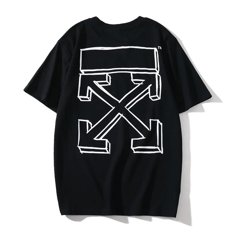 

2021 summer fashion br off now black white basic sketch three dimensional arrow short sleeve T-shirt for men and