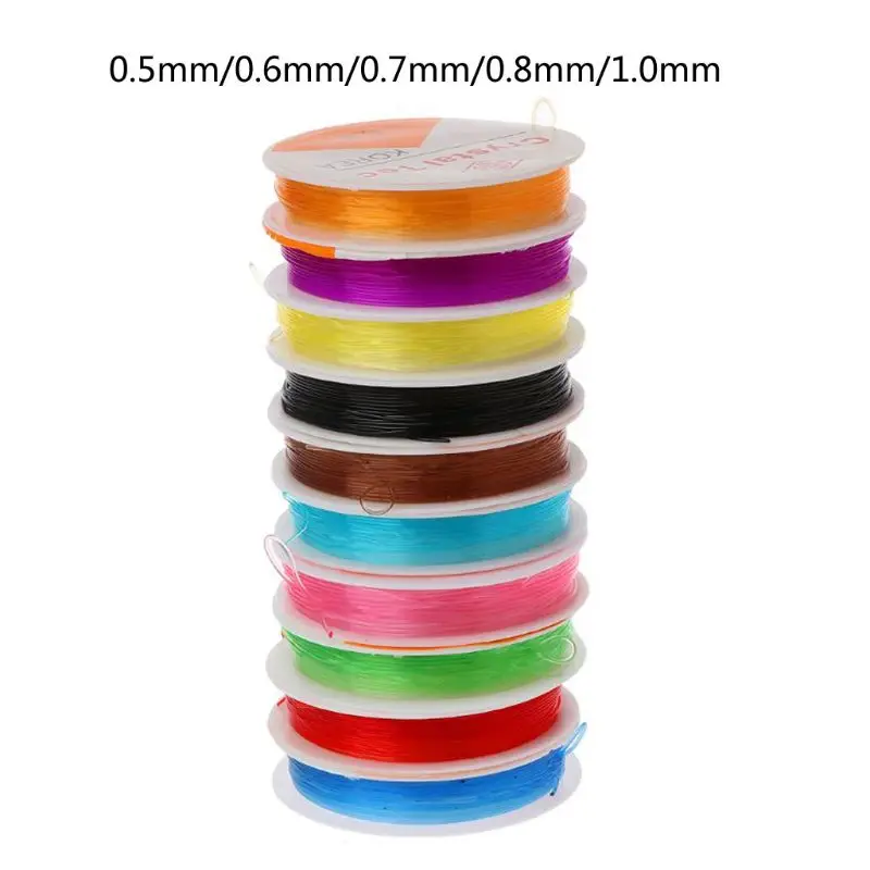 

10 Rolls Elastic Crystal Stretch Polyester Threads Beading String Cord for Bracelet Necklace Jewelry Making 10m per Roll