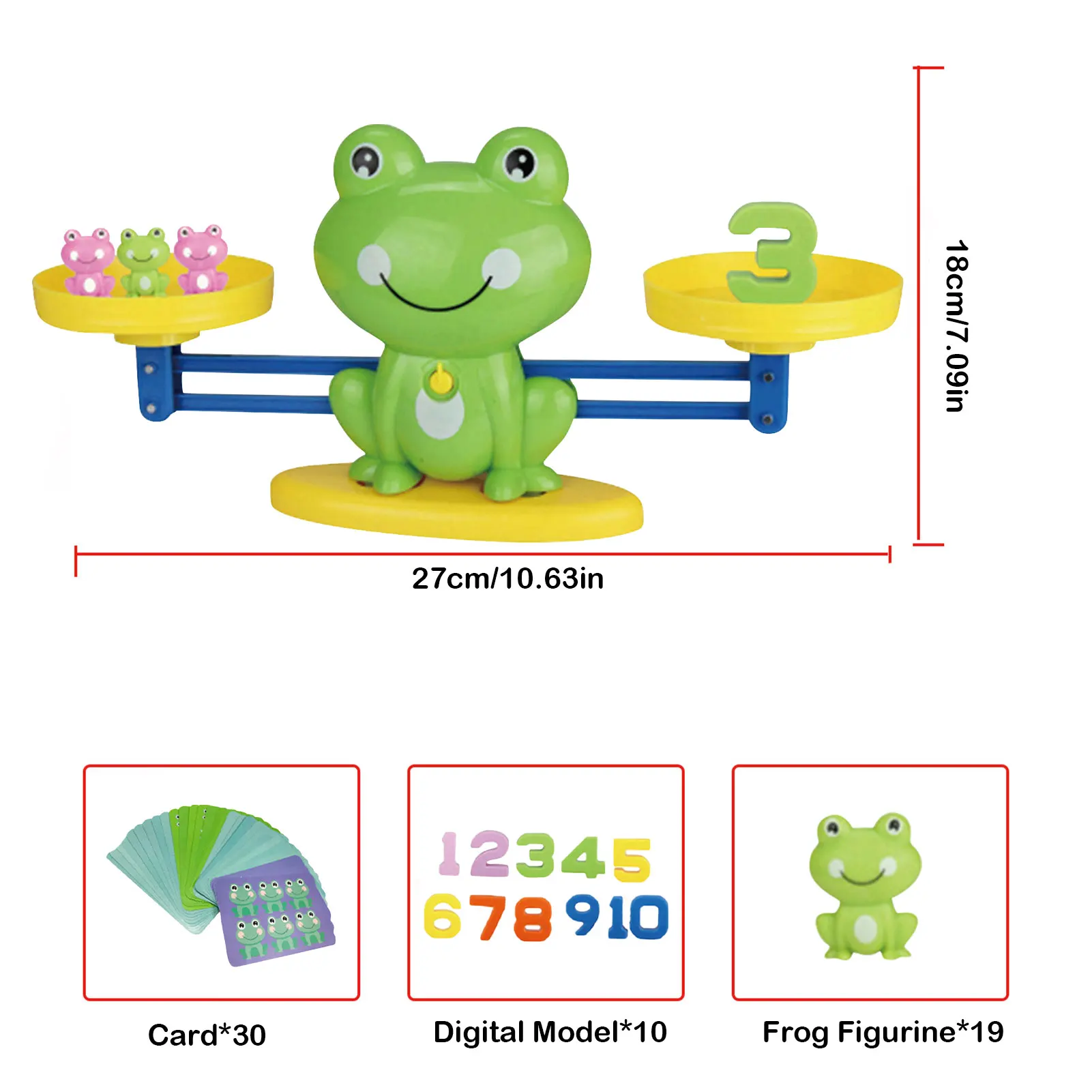 

Frog Figurine Cool Balance Math Learning Game Toy Montessori Educational Preschool Number Kids Balance Counting Gift For Toddler