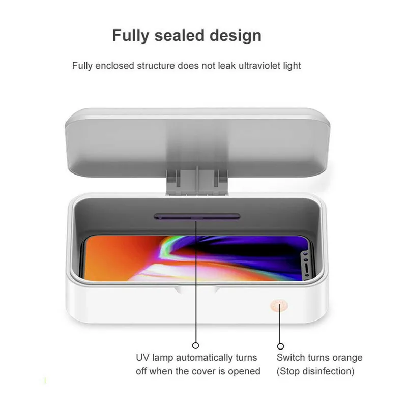 Портативный 5V USB телефон УФ стерилизатор сотовый дезинфицирующее средство