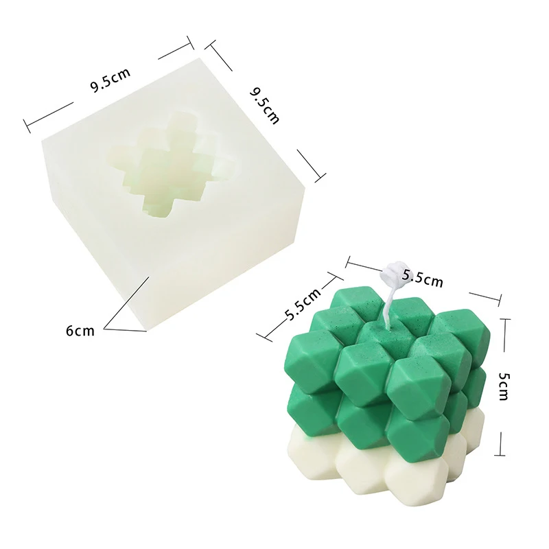 

1 Pcs Square Cube Candle Mould Soy Wax Essential Oil Aromatherapy Candle Diy Cloud Shape Candle Material Wax 3d Silicone Mold