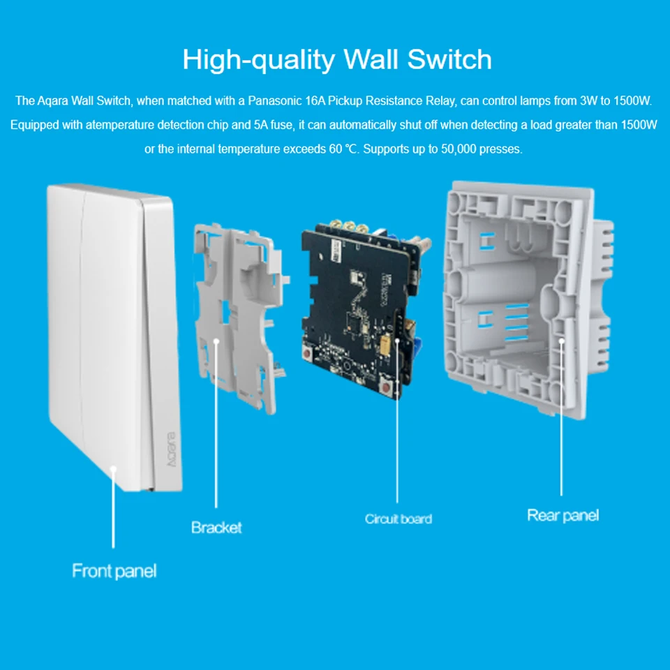 Умный настенный выключатель Aqara D1 Zigbee для умного дома Беспроводной Выключатель с
