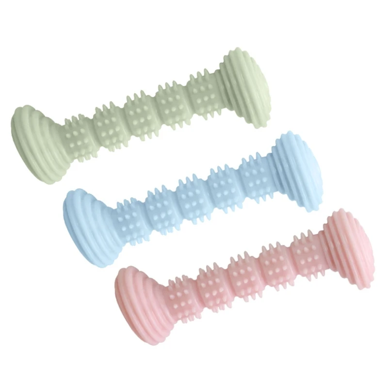 

Dog Chew Toy Bone Shaped Bite-Resistant for Small Medium Dogs Pet Molar Stick Non-toxic Safe TPR Teeth Cleaning 3 Colors