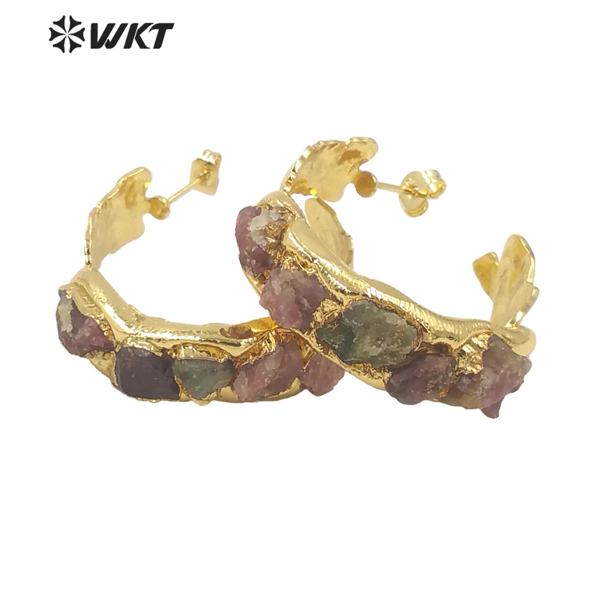 WT-E661 WKT Surperior Качественные большие C-образные модные серьги Genshin с драгоценными камнями в стиле OL, натуральные драгоценные украшения для вече...
