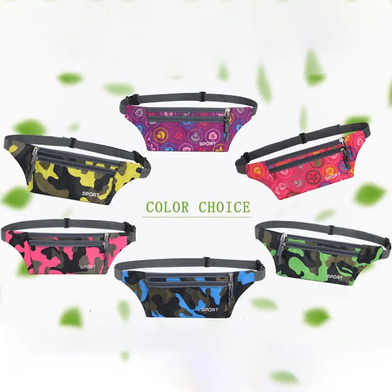 

Colourful Ultra-thin Water Resistant Adjustable Storage Pouch Multi Functional Outdoor Travel Running Accessories Waist Bag