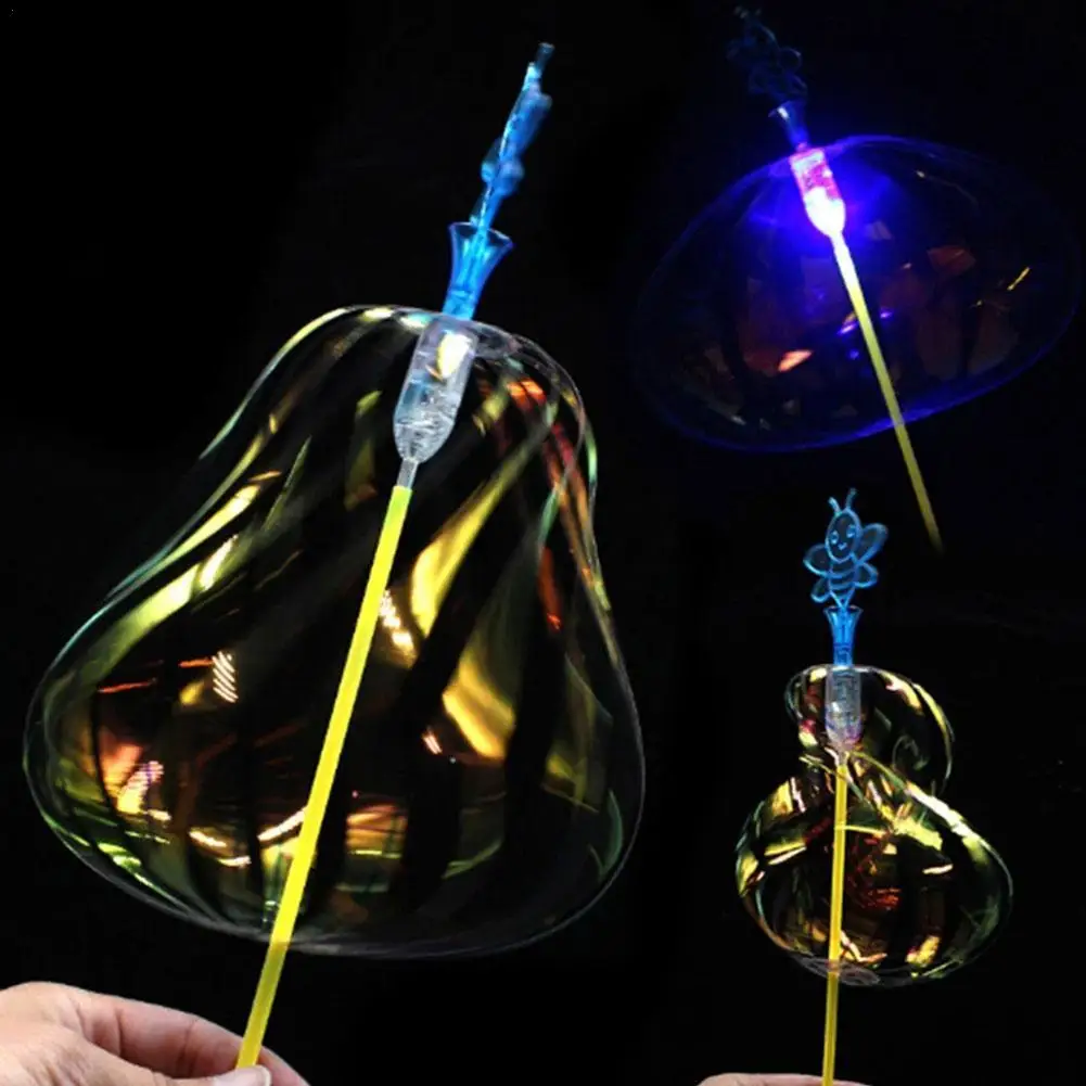 1 шт. Радужная волшебная палочка светодиодный пузырьковая Цветочная цветная