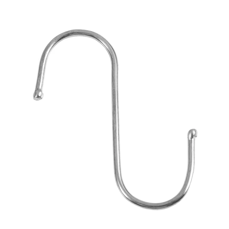 

10 pieces 8 cm S-shaped stainless steel hook Rideau hook S Kitchen curtain hanging hook stainless steel meat hooks